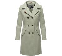 MARIKOO Damen Wollmantel Langer Trenchcoat mit Reversekragen Nanakoo Smokey Mint Gr. XXL