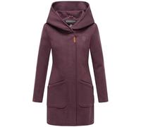 MARIKOO Damen Mantel in Wollmantel-Optik warmer Trenchcoat mit Kapuze Maikoo Dusty Plum Gr. L