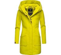 MARIKOO Damen Mantel in Wollmantel-Optik warmer Trenchcoat mit Kapuze Maikoo Lime Green Gr. S