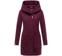 MARIKOO Damen Mantel in Wollmantel-Optik warmer Trenchcoat mit Kapuze Maikoo Wine Gr. XXL