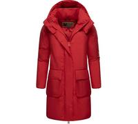 MARIKOO Damen Mantel Lange warme Winterjacke mit 2 Wege-Reißverschluss, doppelten Eingriffstaschen und magnetischen Details Nanami 16 Salsa Red Gr. L