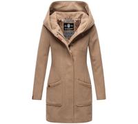MARIKOO Damen Mantel Trenchcoat Wintermantel Übergangs Jacke Parka Lang B819 [B819-Maik-Taupe-Grey-Gr.L]