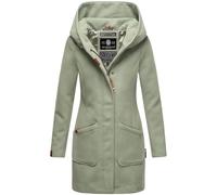 MARIKOO Damen Mantel Trenchcoat Wintermantel Übergangs Jacke Parka Lang B819 [B819-Maik-Smoky-Mint-Gr.L]