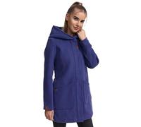 MARIKOO Damen Mantel Trenchcoat Wintermantel Übergangs Jacke Parka Lang B819 [B819-Maik-Blue-Violet-Gr.S]