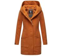 MARIKOO Damen Mantel Trenchcoat Wintermantel Übergangs Jacke Parka Lang B819 [B819-Maik-Cinnamon-Gr.S]