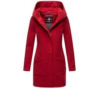 MARIKOO Damen Mantel Trenchcoat Wintermantel Übergangs Jacke Parka Lang B819 [B819-Maik-Dark-Red-Gr.S]