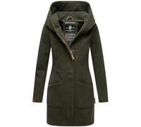 MARIKOO Damen Mantel Trenchcoat Wintermantel Übergangs Jacke Parka Lang B819 [B819-Maik-Olive-Gr.5XL]