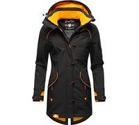 MARIKOO Damen Outdoor Parka Kurzmantel Outdoor Mantel mit Kapuze Soulinaa Black Gr. XS