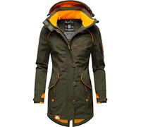 MARIKOO Damen Outdoor Parka Kurzmantel Outdoor Mantel mit Kapuze Soulinaa Olive Gr. XS
