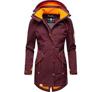 MARIKOO Damen Outdoor Parka Kurzmantel Outdoor Mantel mit Kapuze Soulinaa Wine Gr. XS
