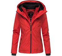 MARIKOO Damen Regen Jacke Outdoor Regenjacke Winterjacke Fleece Gefüttert Kapuze XS - XXL ERDBEERE (XS, Rot)