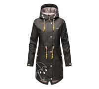 MARIKOO Damen Regenjacke mit Kapuze leicht gefüttert Regenmantel Wasserdicht B924 [B924-Dance-Schwarz-Gr.S]