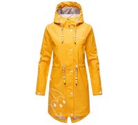 MARIKOO Damen Regenjacke mit Kapuze leicht gefüttert Regenmantel Wasserdicht B924 [B924-Dance-A-Yellow-Gr.M]