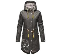 MARIKOO Damen Regenjacke mit Kapuze leicht gefüttert Regenmantel Wasserdicht B924 [B924-Dance-Anthrazit-Gr.L]
