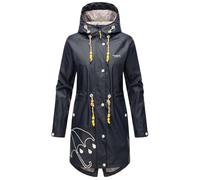 MARIKOO Damen Regenjacke mit Kapuze leicht gefüttert Regenmantel Wasserdicht B924 [B924-Dance-Navy-Gr.M]