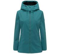 MARIKOO Damen Soft Feel Übergangsjacke Fleece gefüttert wasserdichte Funktionsjacke mit Kapuze Minaa 16 Ocean Green Gr. L