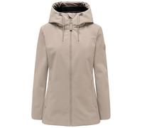 MARIKOO Damen Soft Feel Übergangsjacke Fleece gefüttert wasserdichte Funktionsjacke mit Kapuze Minaa 16 Taupe Grey Gr. 3XL