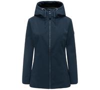 MARIKOO Damen Soft Feel Übergangsjacke Fleece gefüttert wasserdichte Funktionsjacke mit Kapuze Minaa 16 Navy Gr. 3XL