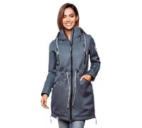 MARIKOO Damen Softshell Jacke Outdoor Funktionsjacke wasserabweisend mit warmen Teddyfleece B886 [B886 - Dusty Blue Größe XXL - Gr. 44]