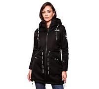 MARIKOO Damen Softshell Jacke Outdoor Funktionsjacke wasserabweisend mit warmen Teddyfleece B886 [B886 - Schwarz Größe M - Gr. 38]