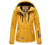 MARIKOO Damen Softshell Jacke Winterjacke wasserabweisend Outdoor B864 [B864-Kl.zicke-A-Yellow-Gr.XL]