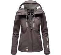 MARIKOO Damen Softshell Jacke Winterjacke wasserabweisend Outdoor B864 [B864-Kl.zicke-Grau-Gr.XXL]
