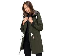 MARIKOO Damen Softshell Mantel mit Kapuze Softshelljacke B964 [B964-Mount-Fur-D-Olive-Gr.M]