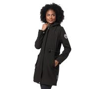 MARIKOO Damen Softshell Mantel Übergangsjacke mit Kapuze B965
