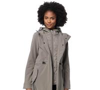 MARIKOO Damen Softshell Mantel Übergangsjacke mit Kapuze B965 [B965-Mo-Presa-Dark-Grey-Gr.S]