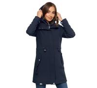 MARIKOO Damen Softshell Mantel Übergangsjacke mit Kapuze B965 [B965-Mo-Presa-Navy-Gr.S]