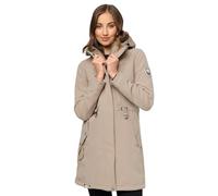 MARIKOO Damen Softshell Mantel Übergangsjacke mit Kapuze B965 [B965-Mo-Presa-Taup-Grey-Gr.L]