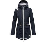 MARIKOO Damen Softshell Outdoor Jacke Übergangs Funktions Regen Mantel Ulissaa Navy 36 - S
