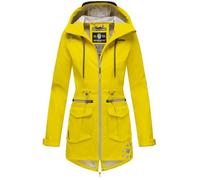 MARIKOO Damen Softshelljacke Funktions Outdoor Jacke wasserabweisend mit Kapuze B875 [B875-Gelb-Gr.XL]