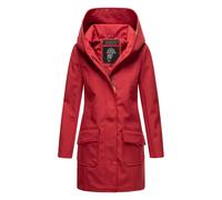 MARIKOO Damen Übergangsjacke Softshellmantel atmungsaktiv mit Kapuze Mayleen Dark Red Gr. M