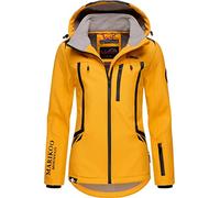 MARIKOO Damen Softshelljacke wasserdichte Funktionsjacke mit abnehmbarer Kapuze Mount-Cho-Oyu Amber Yellow Gr. M