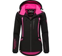 MARIKOO Damen Softshelljacke wasserdichte Funktionsjacke mit abnehmbarer Kapuze Mount-Cho-Oyu Black Gr. XXL