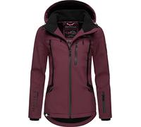 MARIKOO Damen Softshelljacke wasserdichte Funktionsjacke mit Abnehmbarer Kapuze Mount-Cho-Oyu Wine Gr. XS