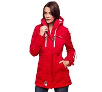 MARIKOO Damen Softshelljacke (XS-3XL) mit Kapuze - Wasserabweisend, Fleece innen, Tasche am Arm, Mantel, Warme Jacke Frauen B614 (XS, Rot)