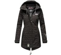 Marikoo Funktionsmantel »Zimtzicke« sportlicher Softshell Parka mit Kapuze, gestreift-graphit