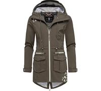 MARIKOO Damen Softshellmantel Softshelljacke Outdoorjacke Übergangsjacke Parka Kapuze Ulissaa Anthracite Gr. S