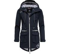 MARIKOO Damen Softshellmantel Softshelljacke Outdoorjacke Übergangsjacke Parka Kapuze Ulissaa Navy Gr. XS