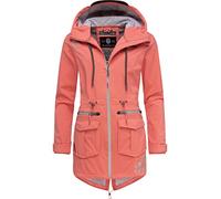 MARIKOO Damen Softshellmantel Softshelljacke Outdoorjacke Übergangsjacke Parka Kapuze Ulissaa Rose Coral Gr. XS