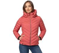 MARIKOO Damen Stepp Jacke gesteppte warme Übergangsjacke Kapuze B957 [B957-Kagom-Rouge-Gr.XL]