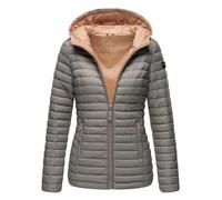 Marikoo Damen Steppjacke - Asraa, leicht mit Kapuze & Kontrastfutter M