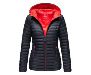 Marikoo Damen Steppjacke - Asraa, leicht mit Kapuze & Kontrastfutter M