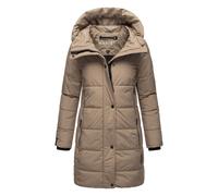 Winterjacke MARIKOO "Karumikoo XVI", Damen, Gr. 4XL, taupe grau, Obermaterial: 100% Polyester; Futter: 100% Polyester; Wattierung: 100% Polyester; Ärmelfutter: 100% Polyester, Jacken, mit großer Kapuz