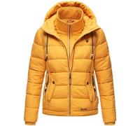MARIKOO Damen Steppjacke leicht gefüttert Winterjacke mit Kapuze B940 [B940-Taisaa-Pri-Gelb-Gr.XL]