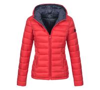 MARIKOO Damen Übergangsjacke leichte Steppjacke kurz mit Kapuze Lucy Rot Gr. XS