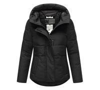 MARIKOO Damen Winterjacke (XS-3XL) - 5 Taschen, große Kapuze, Schlaufen auf der Innenseite, leichte Steppjacke, Warme Jacke Frauen - N019 (M, Schwarz)