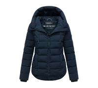 MARIKOO Damen Winterjacke (XS-XXL) - gesteppt, mit Kapuze, hochschließender Kragen - N098 - Navy Größe L - Gr.L